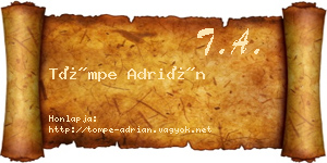 Tömpe Adrián névjegykártya