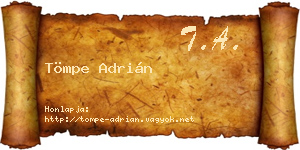 Tömpe Adrián névjegykártya